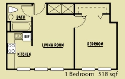 1BR/1BA - Eagles Apartments