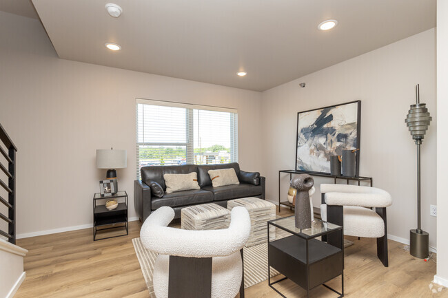 2BR, 2.5BA - 1,485SF - Living Room - The Current