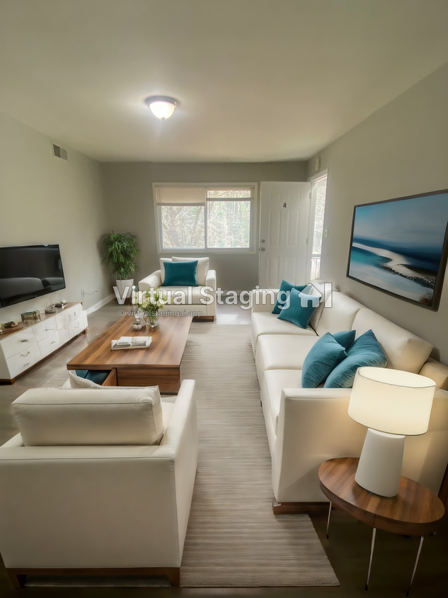 Staged living room - 1627 Line Cir