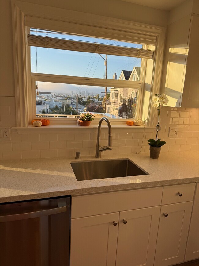 Kitchen with view of City - 119 Peralta Ave
