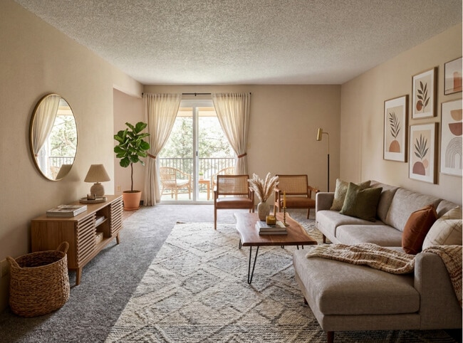 2BR, 1BA Living Room - Furnished - Royal Oaks Apartments
