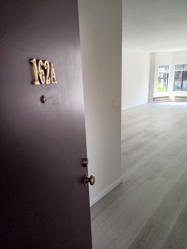 Entry door to 162A looking into living room - 162 Diamond St