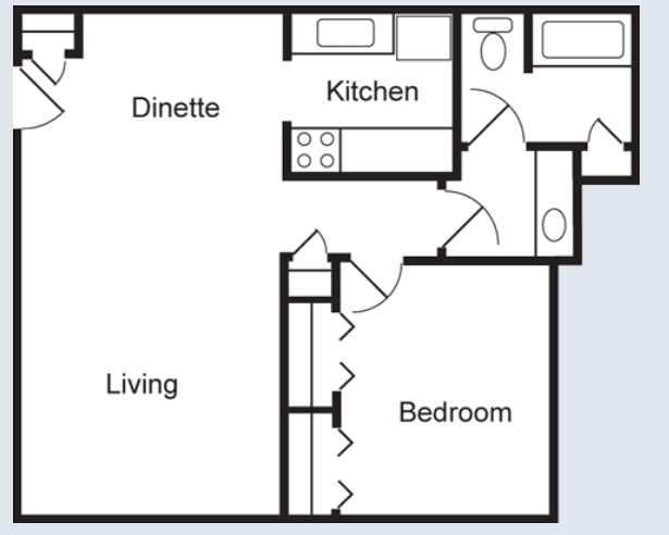 1HAB/1BA - Market Square Apartments