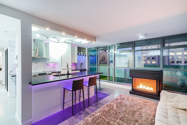 living room and kitchen - 438 Seymour St