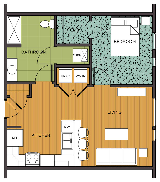 1 habitación - Seven04 Place Apartments