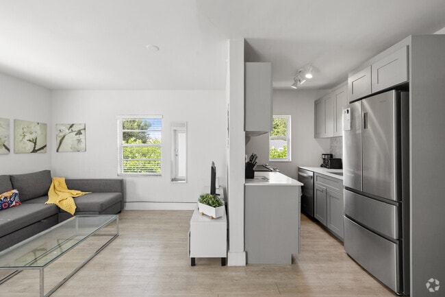 2BR, 2BA - 710SF - Kitchen/ Living Room - SoMi Happy Livin' (Furnished) Apartments