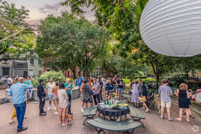 The Winter Social in Cobble Hill Park is a BYO-Happy Hour bringing old and new friends together.