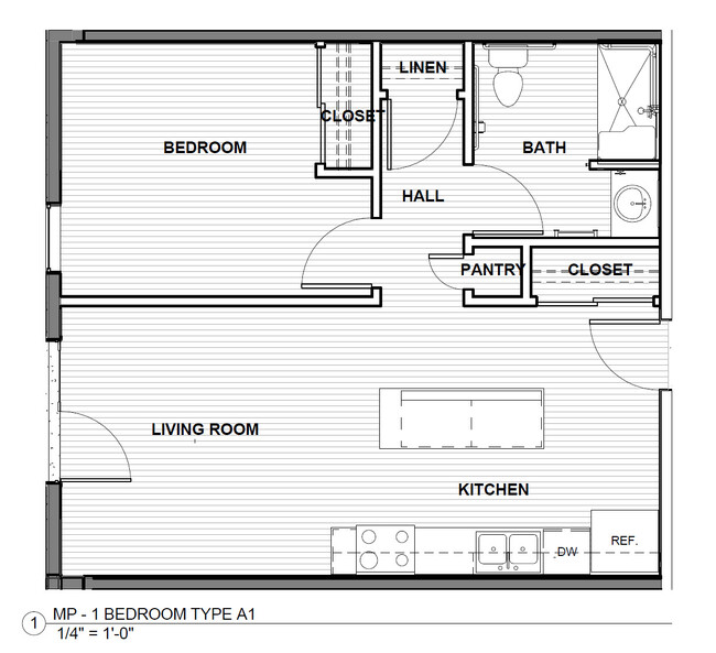 One Bedroom - A1 - Felician Villa I - Senior 55+