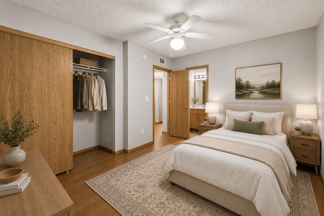 Primary Bedroom Staged - 55+ Mariner Pointe