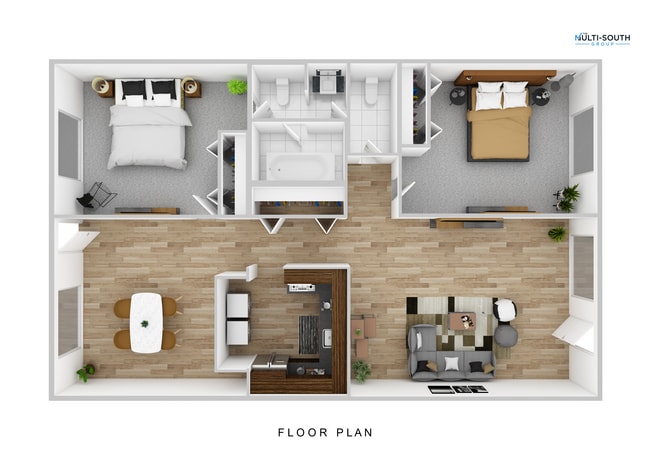 2 Bedroom 1 Bath - Emerald Park Apartments