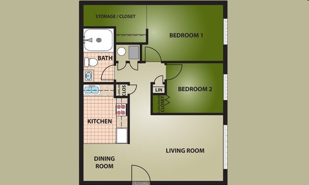 2BR/1BA - Locust Ridge