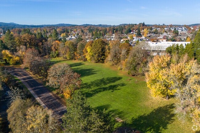 An aerial view of Dallas, OR.