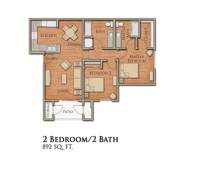 2HAB/2BA - Arbor Creek Family Apartments