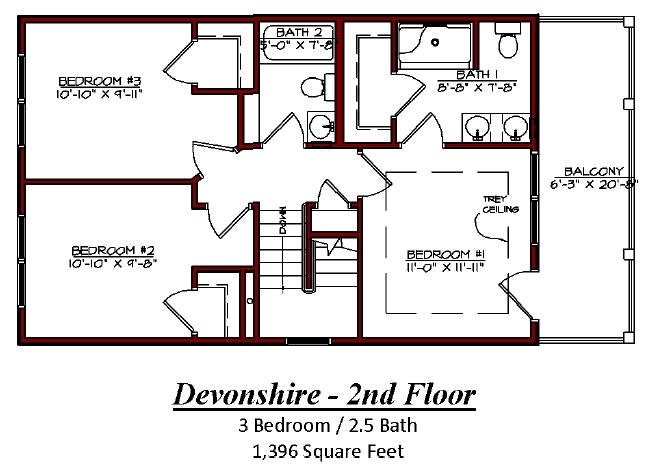 Devonshire - 2.° plano de planta - Waterford Estates