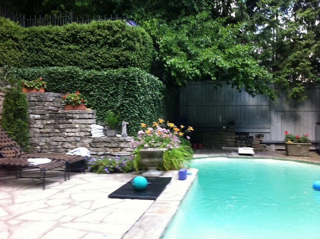 Cour arrière de niveau principal, terrasse et piscine - 74 Poplar Plains Cres