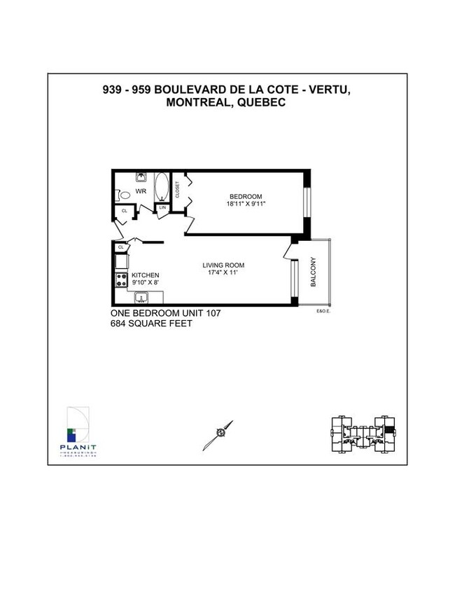 Plan d'étage - 939 & 959 Boulevard