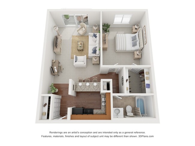 Un dormitorio estilo A - Buffalo Creek Apartments