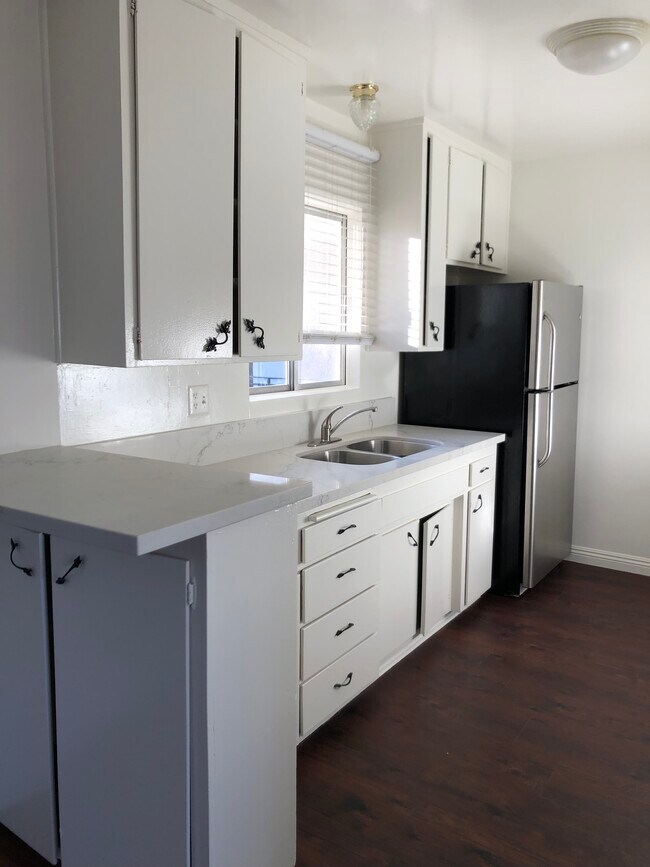 Kitchen with new counter top & new sink - 1401 N Kingsley Dr