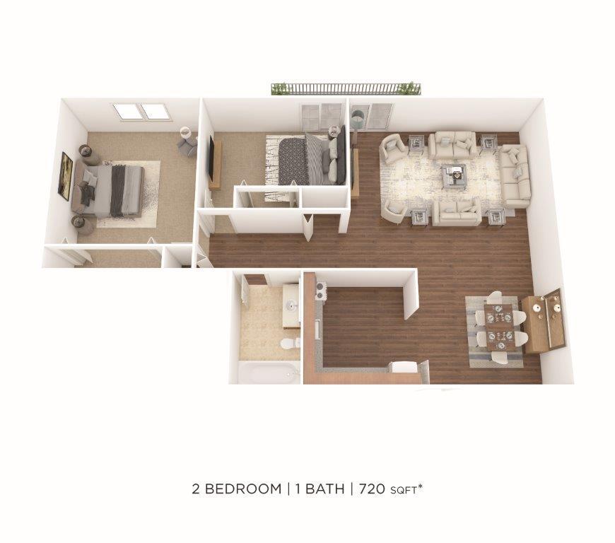 Solon Club Apartment Homes – Two Bedroom-720 sqft