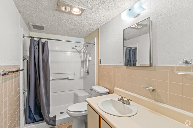 1BR, 1BA - 540SF - Bathroom walk in shower - Northridge Retirement Center