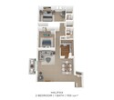 2 Bedroom, 1 Bath 1,155 sq. ft.