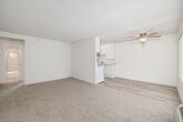 This 550 square foot apartment in El Cajon, CA offers a well-designed living space with two bedrooms and one bathroom. The primary bedroom is notably spacious at 320 square feet, providing ample room for comfortable living. The interior is characterized by a bright, airy atmosphere with neutral-toned walls and carpeted floors throughout most of the living areas.

Large windows in the bedrooms and living area allow for abundant natural light, creating a sense of openness despite the compact layout. The bathroom features modern fixtures, including a glass-enclosed shower and wooden flooring, adding a touch of warmth to the space.

The apartment's layout includes a hallway and a closet, enhancing the functionality of the living space. The single-floor design makes for easy navigation and efficient use of the available square footage. While compact, the apartment's thoughtful design and use of light colors contribute to a feeling of spaciousness.

The property at 233 Shady Ln offers a blend of comfort and practicality, suitable for individuals or small families looking for a cozy living space in El Cajon. The neutral palette and clean lines provide a blank canvas for personal decorating styles, allowing residents to easily make the space their own.