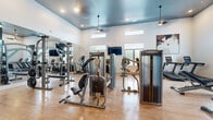 Located at 3 Lexington Ct in Merrimack, New Hampshire, this fitness center is a thoughtfully designed, single-floor facility built to support a comprehensive workout experience. The space is defined by its soaring ceilings, which lend an open and airy atmosphere throughout. A striking teal-painted ceiling accent adds a modern, stylish touch to the interior, complemented by warm hardwood-style flooring that runs across the entire facility.

Natural light pours in through a series of large, well-positioned windows along the perimeter walls, creating a bright and energizing environment. Wall-mounted flat-screen televisions and ceiling-mounted pendant and fan fixtures further enhance the functional comfort of the space.

The fitness center is outfitted with an extensive selection of Matrix-brand equipment, including cable machines, multi-station strength units, treadmills, ellipticals, recumbent bikes, and upright cycles. A dedicated free weights area features a full rack of dumbbells alongside adjustable benches, catering to a wide range of strength training needs.

Floor-to-ceiling mirrors line portions of the walls, expanding the sense of space and allowing users to monitor their form during workouts. A decorative slatted wood ceiling element adds an architectural focal point, separating distinct zones within the gym. The overall ambiance is clean, modern, and professional.