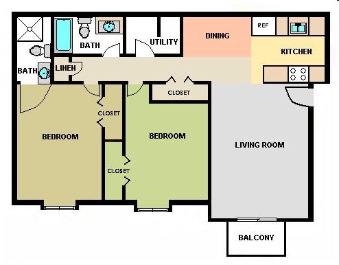 2BR/2BA - Vista Apartments