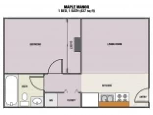 1BR/1BA - Maple Manor