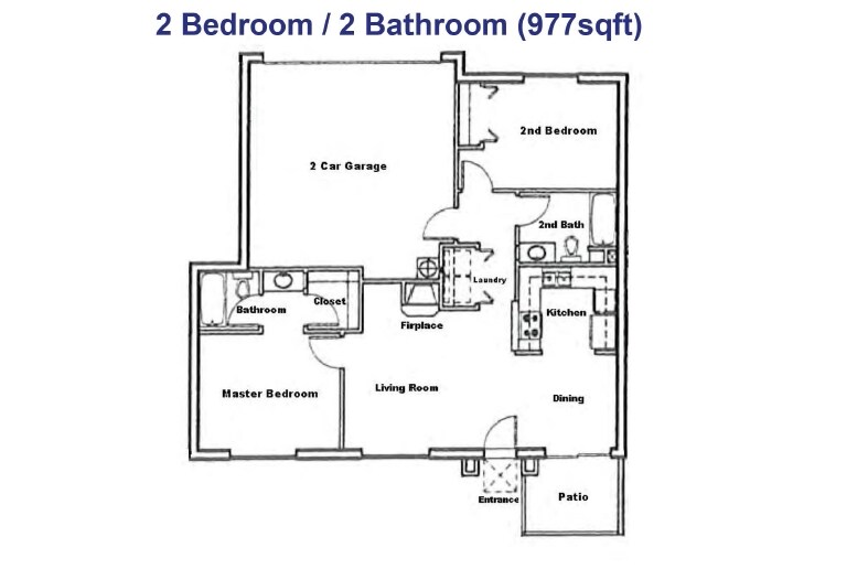 Floor Plan - 2 bed - 2 Bath - West Day Ranch