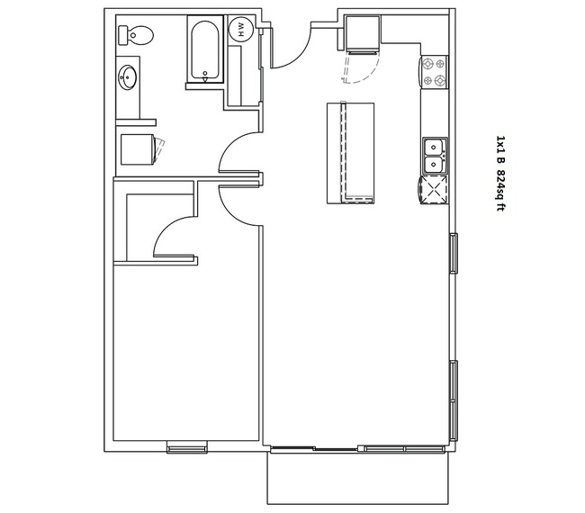 1BR / 1BA 824 pies cuadrados - Meadows at Martha Lake