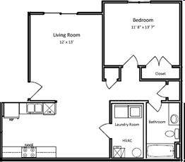 1BR/1BA - Brigham Place