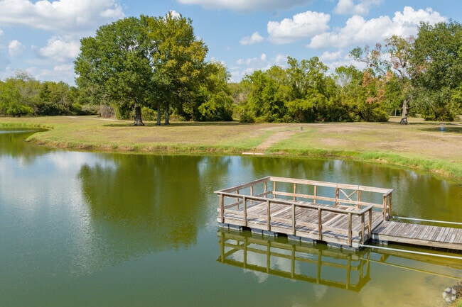 The lake a Oak Meadow Park is a serene place to sit still and enjoy the outdoors.