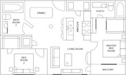 2 Bed + 2 Bath | 1250 Sq Ft