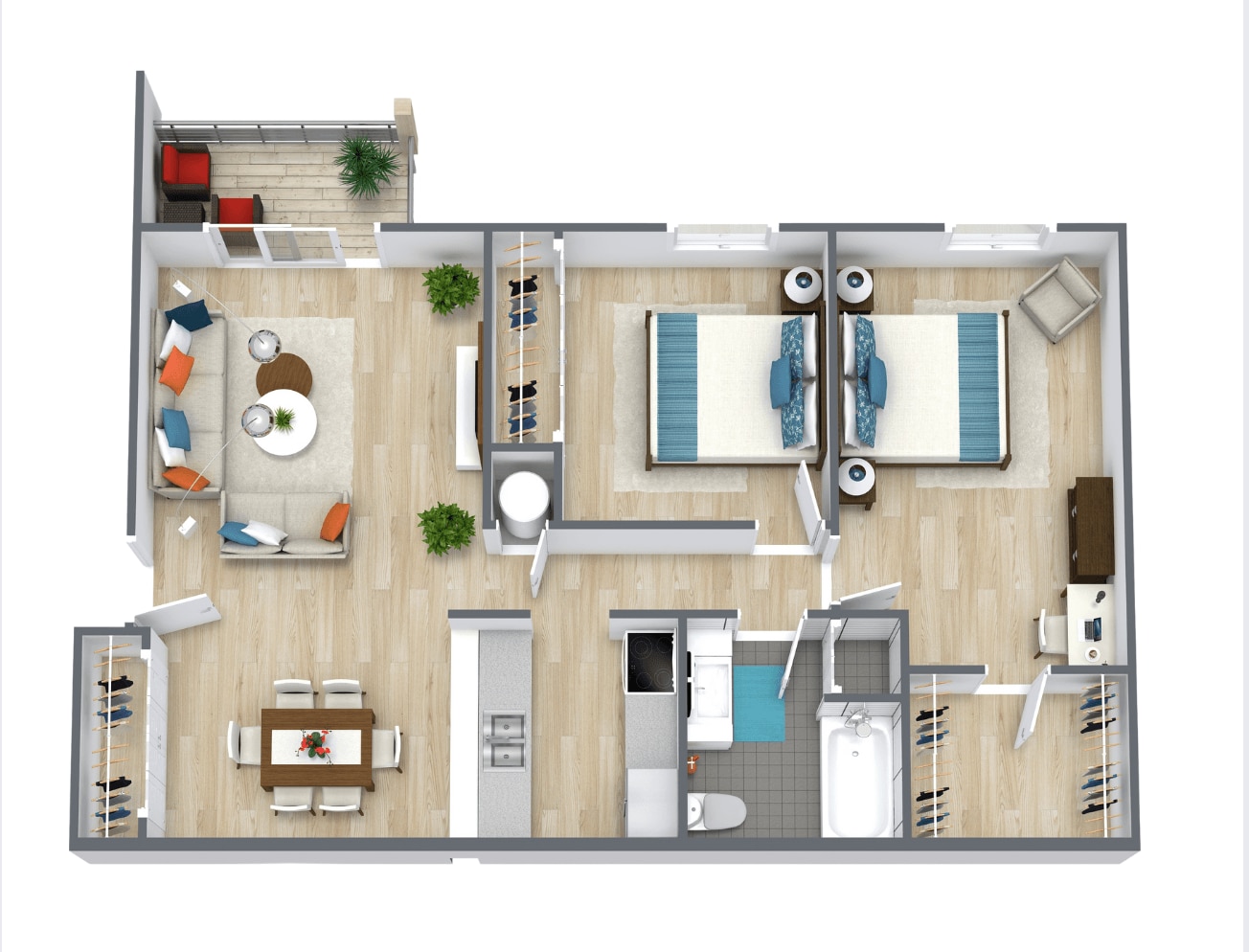 Steedman Apartments – Two Bedroom One Bath