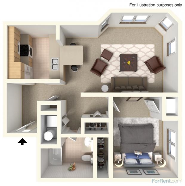 Plano de planta A 3D - Underwood Station