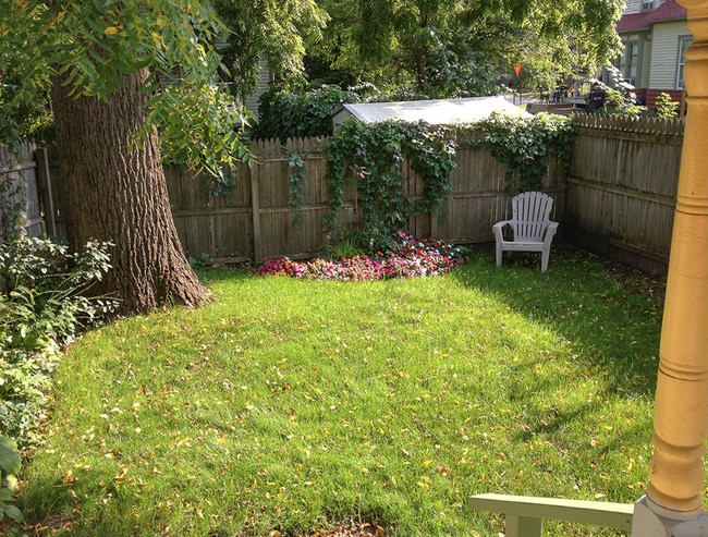 Private fenced in back yard, no pets allowed - 223 Houston Pl