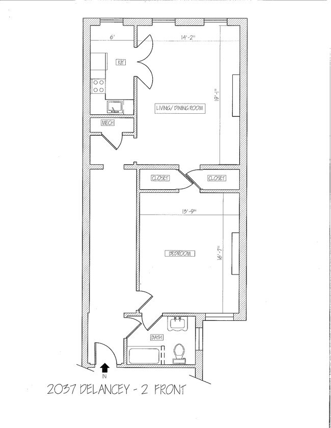Layout of apt#2F, 2037 - 2037 Delancey Pl