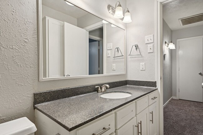 Baño para invitados en Forest Ridge Apartments, Denton, TX - 1110 - Forest Ridge Apartments