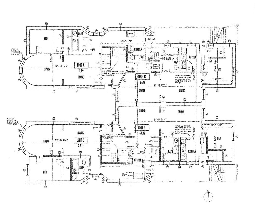 floor plan for 1st, 2nd, and 3rd floors - 5733-5735 S Calumet Ave