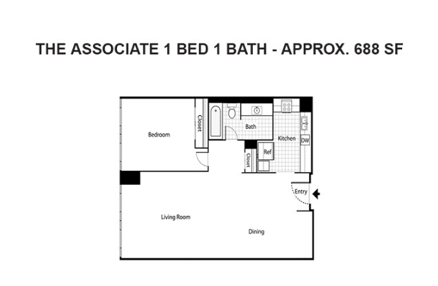 Reserve Square Apartments – 1 Bedroom 1 Bath Associate & Bachelor