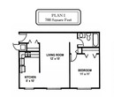 1 Bedroom 1 Bath: 700 sq ft