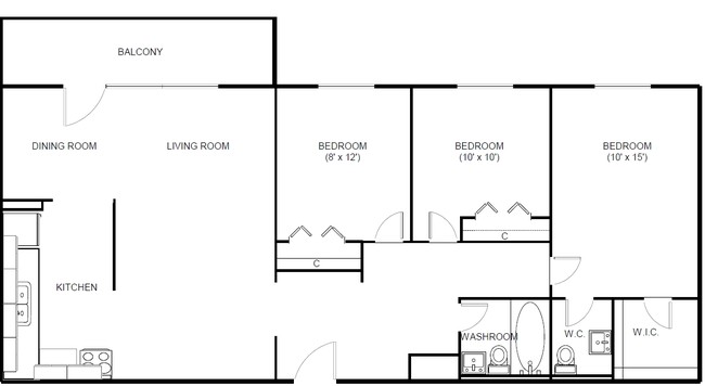 Floorplan - Pleasant Apartments