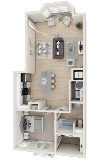 Plano de planta de 4 habitaciones - District at Midtown