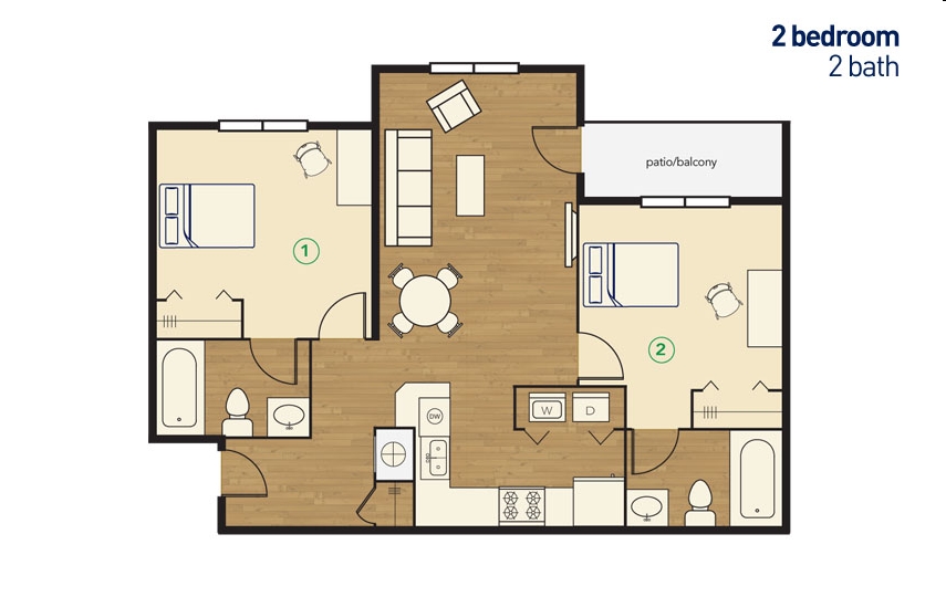 2BR/2BA - River Club Apartments