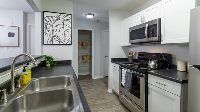 Our residents can relish in our easy to navigate kitchens offering ample storage options, including sleek cabinetry, spacious drawers, and a convenient pantry. Plus, stainless steel appliances for all your cooking escapades. - The LINC