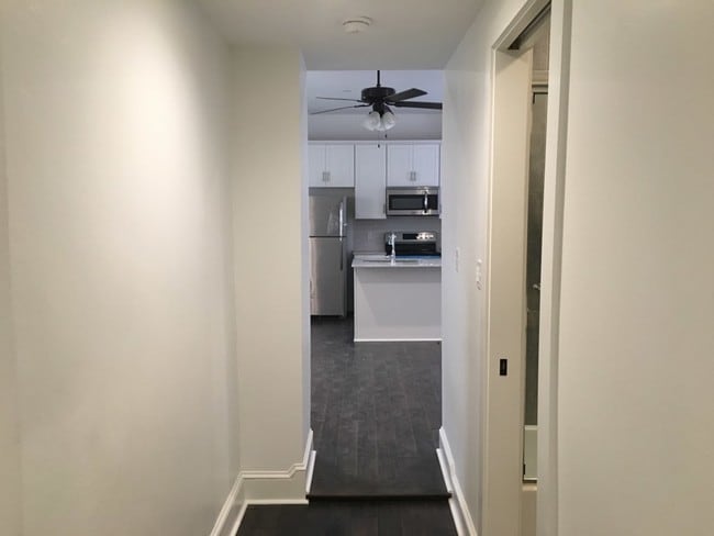 hallway leading to living room/kitchen - 511 Toulouse St