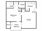 1Bedroom,1Bathroom (Renovated)