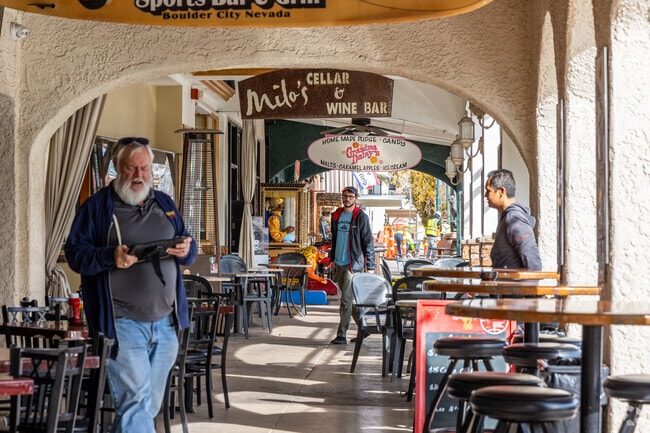 Boulder City is a few minutes from White Hills, welcoming visitors to shop many eateries.