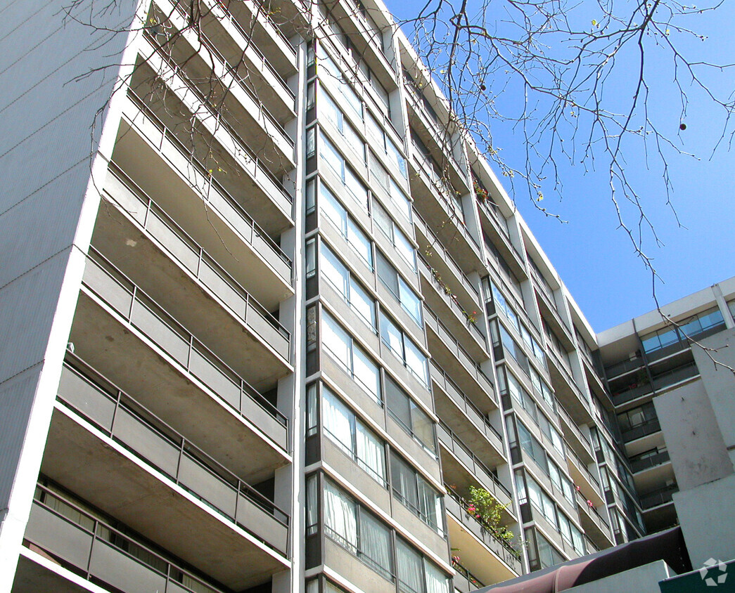 Looking up southwest corner - City Center Plaza